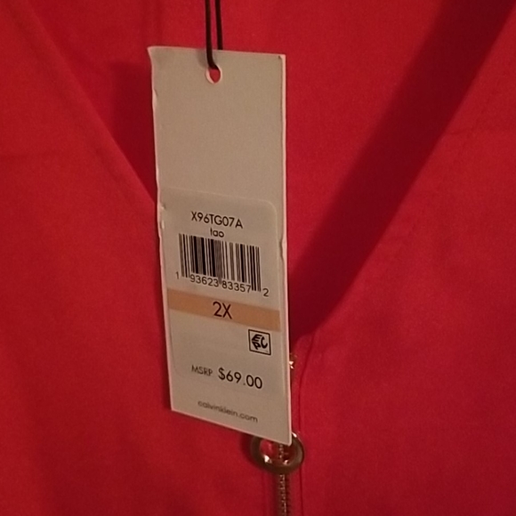 Calvin Klein Orange Redish Zipper Shirt - Picture 3 of 3